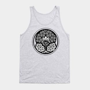 Circle black and white flower Tank Top